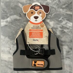*New* Elite Pet & Co. Inc. The Dog Walker Company Gray Small Harness
